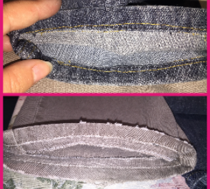 duas formas de fazer a barra original da calça